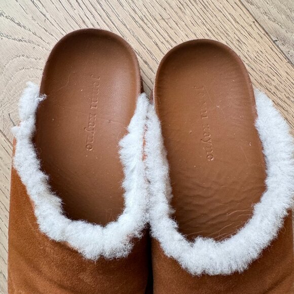 Jenni Kayne Tan Suede Shearling Mules - Picture 4 of 6